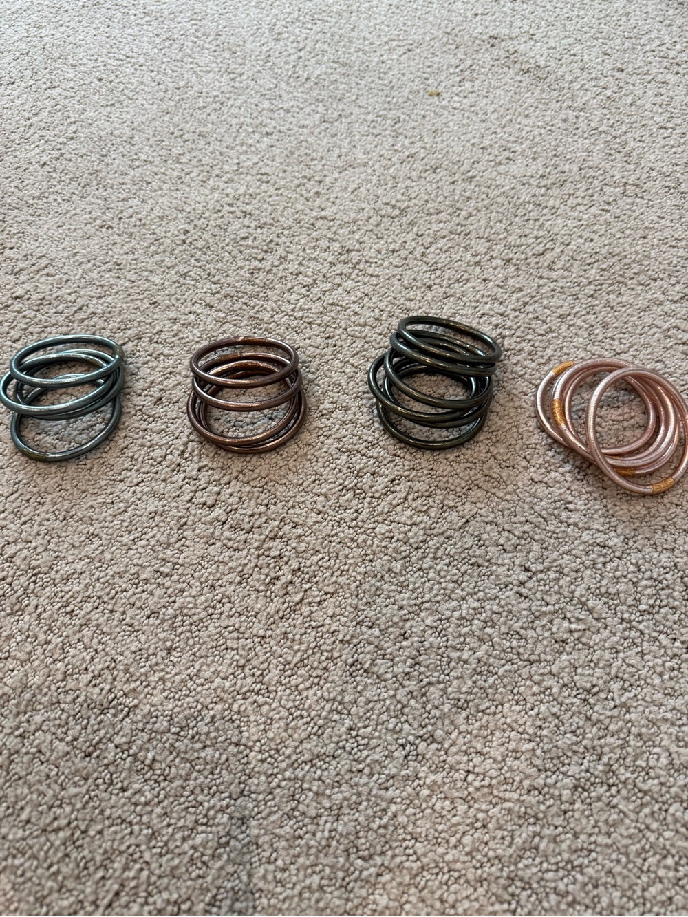 Mixed Metal Stackable Bangle Bracelet Set - all size small. 19 total.